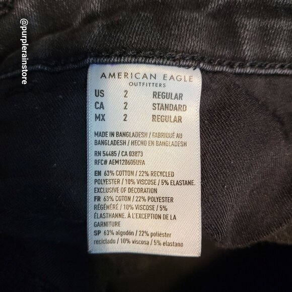 American Eagle Jeans 2 R Dream Jegging Super Hi Rise Tummy Control Black Wash - Picture 7 of 13
